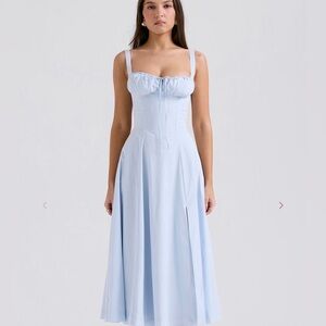House of CB Carmen Soft Blue Cotton Bustier Sundress – XS
